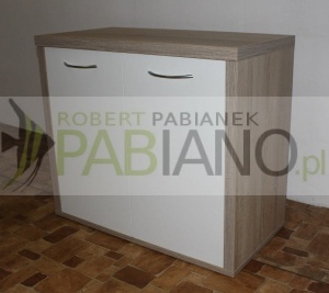 Szafka pod akwarium Dąb Sonoma+białe 80x40i70 blat i boki 36mm