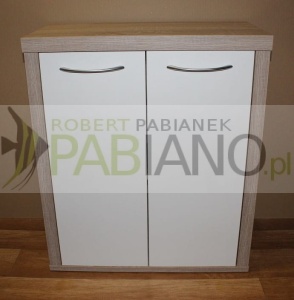 Szafka pod akwarium Dąb Sonoma+białe 60x30x70 boki&BLAT 36mm 