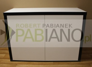 Szafka pod akwarium 100x40i70 blat i boki 36mm białoCZARNY laminat KLIK 
