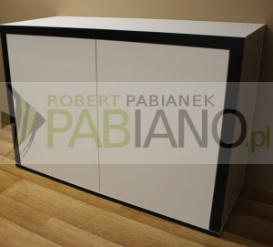 Szafka pod akwarium 80x40i70 blat i boki 36mm  białoCZARNY laminat KLIK 