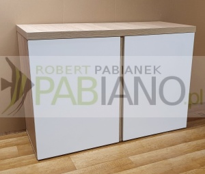Szafka pod akwarium 100x40x70cm sonoma+białe blat36przegr 