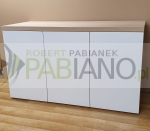 Szafka pod akwarium 121x41 i 70wys dąb sono+białe blat 36 mm KLIK 