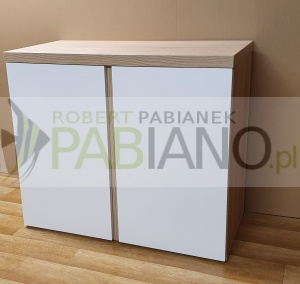 Szafka pod akwarium 80x35x70cm sonoma+białe   blat36przegr 