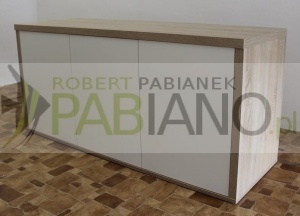 Szafka pod akwarium 150x40i70 blat i boki 36mm KLIK Dąb Sonoma+białe