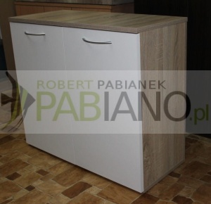 Szafka pod akwarium Dąb Sonoma Białe fronty 80x35 i 70 cm wysoka