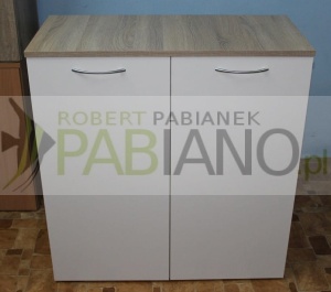 Szafka pod akwarium Dąb Sonoma Białe fronty 80x35 i 90 cm wysoka