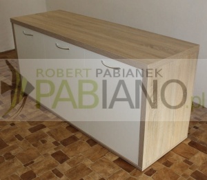 Szafka pod akwarium Dąb Sonoma+białe 120x50i70 blat i boki 36mm