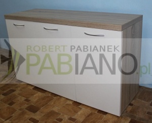 Szafka pod akwarium blat 36mm Sonoma+białe 120 x 40 i 70 cm  wysoka